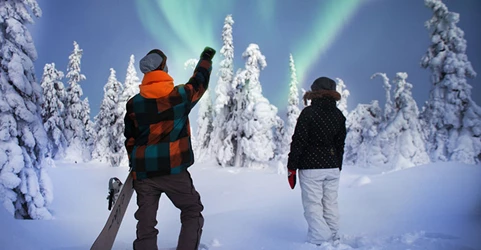 ruka-skiers-noorderlicht